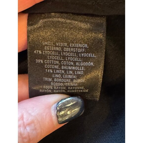 Maeve Dress Women XS‎ Black Linen Blend Asymmetric Hem Sleeveless Ismene Midi - Picture 9 of 10